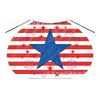 Capa Independence Day Roja y Azul Hecha a Medida de Fábrica con Estrellas Impresas para Niños, Niños y Niñas, Capa Redonda con Cordón