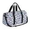 Bolsa de Viaje Portátil Simple para Deportes Fitness Gran Capacidad Bolso de Hombro Cruzado Tela Oxford Estampado de Dibujos Animados Bolsa de Viaje