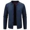 Otoño Invierno Nuevo Suéter de Punto Grueso con Cuello Alto para Hombre, Talla Grande, Chaqueta Cardigan Casual de Moda