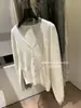Cardigan de Tricô Feminino Uma Colher Doce Outono Inverno Estilo Coreano Suave Versátil Emagrecedor Renda Patchwork Poá Decote V 92638