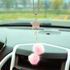 Bola de piel de visón con forma de estrella de cinco puntas y cristales de imitación para decoración de espejo retrovisor de coche, comercio electrónico internacional de Amazon