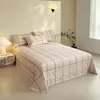 Venda Direta da Fábrica 100% Algodão Puro Escovado Amigo da Pele Respirável Lençol de Cama Peça Única Conjunto de Três Peças Universal para Todas as Estações Lavável à Máquina