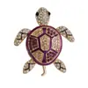 Broche de Tortuga Linda de Moda Europea y Americana, Pin de Animal Versátil y Elegante con Diamantes Completos, Accesorio para Ropa de Mujer