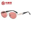 Nuevas Gafas de Sol Metálicas Ovaladas Retro de Alta Gama Transfronterizas Europeas y Americanas de Moda para Hombre y Mujer Gafas de Sol Modernas