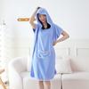 Albornoz para mujer con toalla de baño absorbente tipo A, larga, de forro polar coral, gruesa, con capucha para el hogar, para primavera y verano.