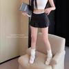 Falda de Dos Piezas Falsas Cosida Estilo Chica Caliente para Mujer, Falda Corta Bodycon Rayada de Cintura Alta para Primavera con Diseño Adelgazante y Falda Plisada