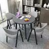 Conjunto de mesa e cadeiras para negociação loja comercial recepção reunião mesa redonda pequena área de descanso simples casual uma mesa quatro cadeiras mesa de jantar
