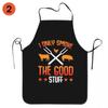 E-commerce transfronterizo caliente barbacoa divertida estampado impermeable simple cuello colgante alto valor de color delantal estampado de letras