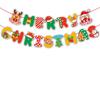 Bandera de Dibujos Animados de Navidad Flor de Papel para Jalar Decoraciones Navideñas Diseño de Escena de Fiesta Banner de Papel Guirnalda de Letras Bandera Colgante