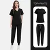 Conjunto de Bata Quirúrgica Delgada Manga Corta Quirófano Doctor Salón de Belleza Ropa de Trabajo Unisex Traje de Limpieza Venta al por Mayor