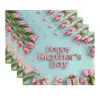 Manteles del Día de la Madre Transfronterizos, Ramos de Flores, Bendiciones de Agradecimiento, Manteles Festivos, Decoración Fotográfica para Restaurantes, Posavasos
