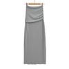 Sy9167-25 Nuevo Estilo de Verano Americano Sexy Sexy Cintura Alta Estilo Pura Pasión Falda con Cintura Plegable Falda Larga que Cubre la Cadera Falda