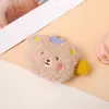 Boneca Urso de Pelúcia Desenho Animado Fofo Urso Cacheado Corado Chapéu de Cabeça para Outono e Inverno Acessórios de Decoração para Bolsa