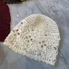 Gorro de Ganchillo Hueco Hecho a Mano para Mujer, Gorro de Verano Transpirable para Cabeza Grande, Gorro Frío que Adelgaza la Cara