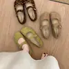 Zapatos retro Mary Jane para mujer, nuevo modelo de verano, zapatos planos de corte bajo de una sola hebilla, cómodos mocasines de ballet de suela blanda