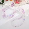 Bolso Bandolera Nuevo con Cadena de Cuentas de Vidrio Cadena de Repuesto Cadena Colorida Estrella de Cinco Puntas Correa para Teléfono Móvil Cadena Colgante Anticaída