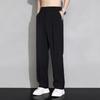 Pantalones de traje pequeños de Seda de Hielo para hombre, verano, delgados, de pierna ancha, rectos, holgados, casuales, de alta calidad, con caída