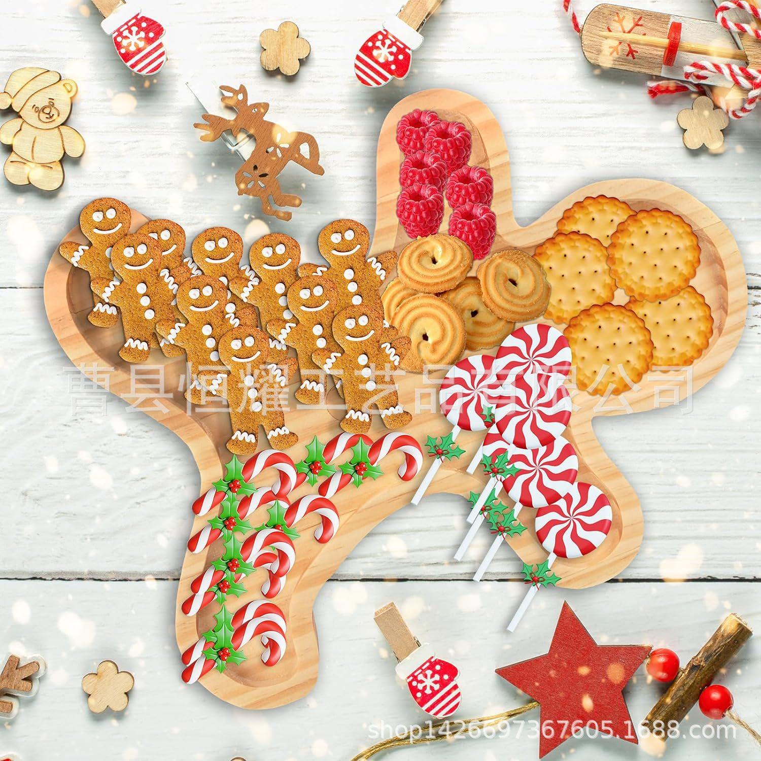 创意实木质餐盘儿童卡通餐具点心分格果盘可定制托盘松木收纳盘