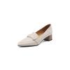 Sapatos Pequenos de Couro Simples de Pele de Ovelha Versáteis para o Dia a Dia 2023 Outono Novo Elegantes Pontudos Salto Médio Meia-bota Camada Única para Mulheres