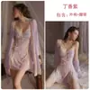 Lindo Conjunto de Pijamas Sexy, Renda Burnout Luxuosa em Malha com Bojos, Camisola e Robe Conjunto para Casa C5928
