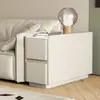 Nuevo Gabinete Lateral de Sofá de Madera Maciza de Color Crema de Pie, Mesa Lateral Pequeña para Sala de Estar, Gabinete de Esquina de Lujo Ligero, Mesa de Esquina, Mesa de Café