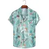 Comercio exterior primavera y verano Nuevo 2023 Amazon Camisa de manga corta floral para hombre Camisa hawaiana casual estampada