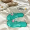 Chanclas transparentes de cristal con diseño de estrella de mar, superventas transfronterizo para mujer, sandalias casuales de vacaciones, chanclas de dedo para playa al aire libre de verano