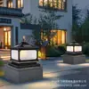 Lámpara de Cabeza para Columna Solar, Estilo Nube de Agua, Conectada a la Electricidad, Valla de Estilo Chino Nuevo, Patio, Villa, Puerta, Lámpara Solar para Jardín
