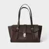 Maletín tipo baguette de cuero genuino de alta gama curtido vegetal para mujer, nuevo modelo 2026, bolso de mano casual para el día a día, bolso de hombro para debajo del brazo