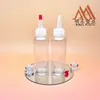 Garrafa PET redonda e chata de 120ML, frasco transparente com dosador, frasco para tônico e hidrolato, frasco cosmético vazio, portátil para viagem