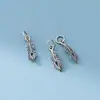 Plata de ley 925, colgante de pluma de plata tailandesa estilo antiguo, pulsera DIY, amuleto vintage, material y accesorios para tejer cordón hecho a mano, S1233