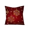Funda de Almohada Navideña de Amazon Transfronteriza Funda Decorativa Estampada para Cojín Cojín para Sofá de Casa Soporte Lumbar para Sofá de Lino