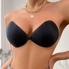 Sujetador Push-Up Sexy de Escote Bajo Estilo Europeo y Americano Transfronterizo, Color Sólido, Sujetador Invisible de Cierre Frontal, Lencería Strapless de Amazon
