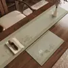 Nueva alfombrilla de té estilo Zen chino, camino de mesa verde de tierra de diatomeas estilo chino, alfombrilla para mesa de té, posavasos de té absorbente de agua, mantel para mesa de café