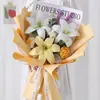Girasol Tejido Ramo Flores de Hilo Hechas a Mano Crochet Producto Terminado Regalo de Vacaciones Eterno Recuerdo de Cumpleaños Flores Artificiales
