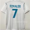 Camisas Retro do Real Madrid para 17-18, Casa e Fora, Manga Curta e Manga Longa Não. 7 Ronaldo Não. 10 Modric
