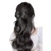 Peluca de moño suave media coleta baja para mujer, cabello rizado, clip para el pelo, cabeza de bola, moño, bolsa para el pelo, placa, rizo de pelo, coleta