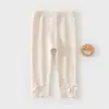 Pantalones para Niña Primavera y Otoño Estilo Nuevo Leggings para Bebé Niña Pantalones Largos para Niños Lazo Dulce Pantalones de Canalé Versátiles