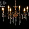 Candelabro de Hierro Dorado, Decoración de Boda, Sala de Estar Estilo Europeo, Suministros para Arreglo de Escena de Boda de Cristal, Lujo Ligero Europeo