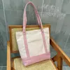 Bolsa de lona color block 16A transfronteiriça, bolsa de compras de grande capacidade, bolsa tote de lona, bolsa de maternidade, bolsa de mão