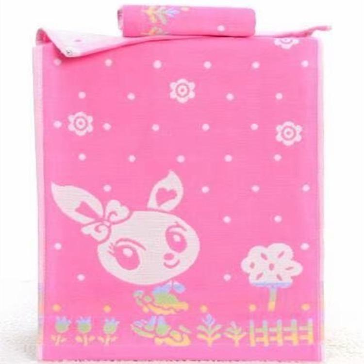 儿童巾小花兔粉