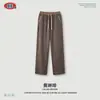 BE Roupa Masculina Outono Estilo Old Money Quiet Luxury Calças Casuais Texturizadas de Corte Reto para Homens