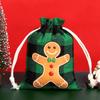 Novo Natal xadrez saco de algodão janela cordão espartilho saco de doces de Natal Natal xadrez de algodão espartilho bolso
