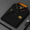 Camiseta Popular de Manga Corta Transfronteriza para Hombre Verano Nuevo Producto Hombres Jóvenes y de Mediana Edad Camisa Polo de Color Sólido Bordada Camiseta Casual Tendencia