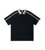 Paquete de 40 piezas 220g Cinta Tejida con Cuello Bloque de Color Suelta Moderna Casual Simple Camisa Polo Manga Corta Cuello Campana Versátil Estilo Unisex