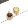 Acero Inoxidable Agujero Vertical Doce Piedras de Nacimiento 6mm Piedra Brillante Piedra de la Suerte Colgante Colgante Accesorios para Joyería DIY Collar