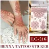 Nuevas Pegatinas de Tatuaje de Encaje de Henna Roja Transfronterizas con un Toque de Lujo, Pegatinas de Tatuaje Temporales Realistas para el Dorso de la Mano, Estilo Indio, En Stock