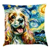 Amazon deseo transfronterizo nuevo creativo pintura al óleo funda de almohada de perro cojín de asiento de coche cojín impreso