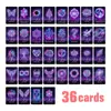 36 Tarjetas de Neón Cyberpunk con Colores Vibrantes, Decoración Moderna para el Hogar, Genial Set de Tarjetas de Arte para Compra Directa Transfronteriza