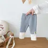Leggings para Bebé Estilo Otoño e Invierno Pantalones Infantiles para Niñas Elegantes con Empalmes Forrados de Felpa de Conejo Pantalones Cálidos de Otoño Versátiles para Ropa de Abrigo
